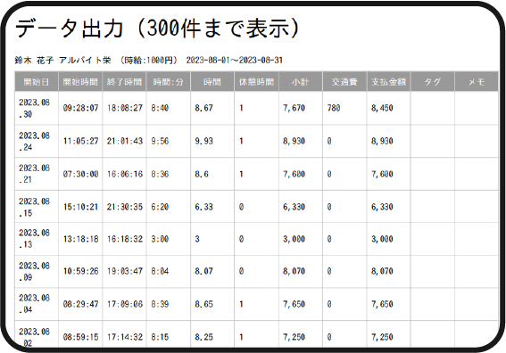 PDF＆CSV出力